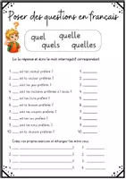 Vorschau - Arbeitsblätter - Freebie! Questions en français! Fragen auf Französisch- Quel, quelle, quels, quelles - Seite 1