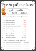 Vorschau - Arbeitsblätter - Freebie! Questions en français! Fragen auf Französisch- Quel, quelle, quels, quelles - Seite 2