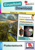 Vorschau - Arbeitsblätter - Plattentektonik - Vulkane, Erdbeben & Co | Erdkunde Sekundarstufe Klasse 7-9 | Erdkruste, Endogene & Exogene Kräfte | Arbeitsblätter mit Lösungen - Deckblatt