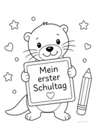 Vorschau - Arbeitsblätter - Otterklasse Ausmalbilder zur Einschulung - Seite 1