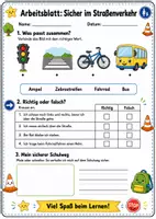 Vorschau - Arbeitsblätter - Verkehr Arbeitsblatt - Grundschule - Deckblatt