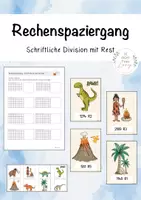 Vorschau - Arbeitsblätter - Rechenspaziergang schriftliche Division mit Rest - Deckblatt