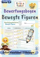 Vorschau - Arbeitsblätter - Noten machen im Kunstunterricht -Prozess und Produkt: Bewegegte Figuren - Deckblatt