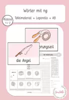 Vorschau - Arbeitsblätter - Wörter mit ng Tafelmaterial + Leporello + AB - Deckblatt