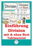 Vorschau - Poster - Einführung Division ohne und mit Rest. Tafelmaterial - Deckblatt