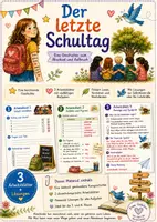 Vorschau - Arbeitsblätter - Der letzte Schultag (Kurzgeschichte mit Arbeitsblättern und Lösungen) - Deckblatt