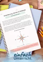 Vorschau - Arbeitsblätter - Orientierung, Karten & Maßstab — Himmelsrichtungen - Deckblatt