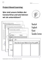 Vorschau - Unterrichtsreihen - Project-Based Learning: Unsere Helden der Corona-Krise - Deckblatt