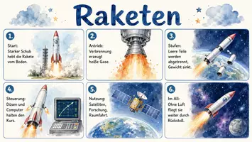Vorschau - Arbeitsblätter - Arbeitsblatt "Raketen" + Onlineübung & MP3 + Infografik - Seite 1