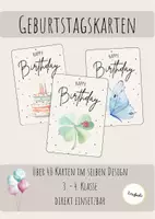 Vorschau - Bildkarten - Happy Birthday Karten Schule (148 x 105 mm) - Deckblatt