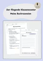 Vorschau - Arbeitsblätter - Der fliegende Klassenscooter: Meine Buchrezension - Deckblatt