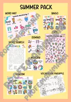 Vista previa - Unidades / Secuencias / Situaciones de Aprendizaje - Summer Pack: fun games (bingo,kaboom,domino,...) - Portada