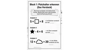 Vorschau - Arbeitsblätter - Rechenrätsel mit Variablen Klasse 3 PLUS Lernposter - Seite 3