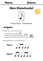 Vorschau - Arbeitsblätter - Klatschzettel: Achtelnote mit dynamischer Klatschübung - Deckblatt