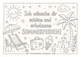 Vorschau - Arbeitsblätter - Ferienpaket - Lesezeichen, Ausmalbilder, Ferienbutton, - Seite 3