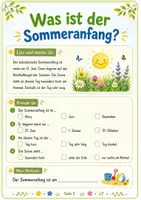 Vorschau - Arbeitsblätter - Sommeranfang 21.06. - längster Tag des Jahres - Lernheft Arbeitsblätter zur Sommersonnenwende im Sachunterricht Klasse 2 bis 4 - Seite 1