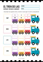 Vista previa - Hojas de trabajo - 🚂 El tren de las unidades, decenas y centenas: descomposición numérica - Portada