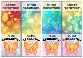 Vorschau - Mal- und Bastelvorlagen - Schmetterlingsklasse Motivationskärtchen Klassentier Schmetterling Lineal - Seite 2