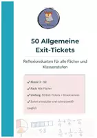 Vorschau - Anderer Materialtyp - 50 Allgemeine Exit-Tickets – Reflexionskarten - Deckblatt