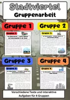 Vorschau - Arbeitsblätter - Stadtviertel Gruppenarbeit: Wohngebiet, Gewerbe & Industrie - Deckblatt