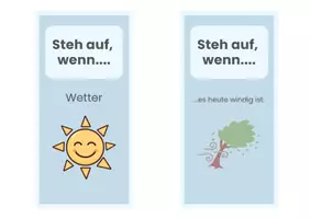 Vorschau - Spiele - Steh auf, wenn…! Bewegungsspiel zum Thema Wetter (DaZ & 1. Klasse) - Seite 1