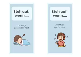 Vorschau - Spiele - DaZ Sprechen Wochenende Grundschule – Bewegungsspiel „Steh auf, wenn…“ | Erzählen, Wortschatz, 1. Klasse - Seite 2