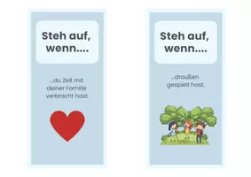 Vorschau - Spiele - DaZ Sprechen Wochenende Grundschule – Bewegungsspiel „Steh auf, wenn…“ | Erzählen, Wortschatz, 1. Klasse - Seite 3