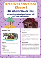 Vorschau - Stundenentwürfe - Kreatives Schreiben Klasse 3 – Die geheimnisvolle Insel | Schreibaufgaben mit Hilfen & Beispielen - Deckblatt