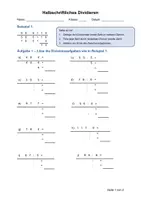 Vorschau - Arbeitsblätter - Halbschriftliches Dividieren mit Schritten - Deckblatt