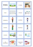 Vorschau - Arbeitsblätter - Spiel Spanisch: Domino Asignaturas (Schulfächer und Stundenplan) - Seite 1