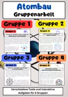 Vorschau - Arbeitsblätter - Atombau Gruppenatbeit: Protonen, Neutronen & Elektronen - Deckblatt