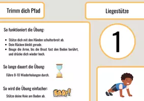 Vorschau - Aufgabenkarten - Trimm dich Pfad (Fitnesstraining) - Seite 1