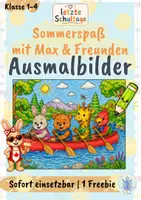 Vorschau - Mal- und Bastelvorlagen - KOSTENLOS: Sommer-Freebie: Kanu-Abenteuer mit Max & seinen Freunden - Deckblatt