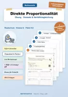 Vorschau - Arbeitsblätter - Dreisatz & Verhältnisgleichung – Mathe Klasse 6 (Übung) - Deckblatt