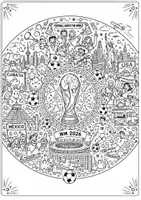 Vorschau - Mal- und Bastelvorlagen - WM 2026 Mandala-Wimmelbild (alle Fächer) - Deckblatt