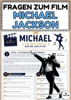Vorschau - Arbeitsblätter - Fragen zum Film: Michael Jackson - Musik Jg.7-10 - Deckblatt