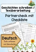 Vorschau - Arbeitsblätter - Geschichte schreiben/ Textüberarbeitung: Partnercheck mit Checkliste - Deckblatt