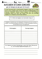 Vorschau - Arbeitsblätter - Kommunalpolitik Freiwillige und Pflichtaufgaben einer Gemeinde - Deckblatt