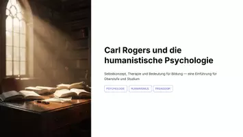 Vorschau - Unterrichtsreihen - Carl Rogers und die humanistische Psychologie – Komplett ausgearbeitete Präsentation | Selbstkonzept, personenzentrierte Therapie & Pädagogik | Oberstufe - Deckblatt