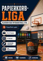 Vorschau - Spiele - Papierkorb-Liga – Trashketball (editierbare Vorlage) - Deckblatt