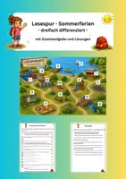 Vorschau - Arbeitsblätter - Lesespur Sommerferien (Klasse 3 - dreifach differenziert) - Deckblatt
