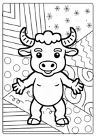 Vorschau - Mal- und Bastelvorlagen - Pop Art Minotaurus für Kinder Kunst kreative Ideen Klasse 1 bis 4 Grundschule - Seite 3