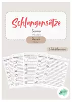 Vorschau - Arbeitsblätter - Schlangensätze Sommer | 2-fach differenziert - Deckblatt