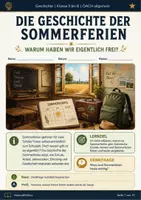 Vorschau - Arbeitsblätter - Die Geschichte der Sommerferien im DACH Raum - Deckblatt