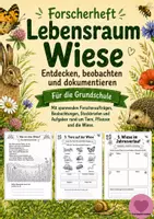 Vorschau - Stationenlernen - Lebensraum Wiese: Forscherheft Sachunterricht - Deckblatt