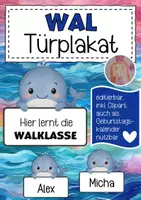 Vorschau - Poster - Walklasse Türplakat Klassentier Wal - Deckblatt