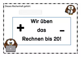 Vorschau - Arbeitsblätter - Übungsheft Plus & Minus mit und ohne ZÜ bis 20 - Seite 1