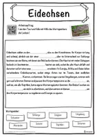 Vorschau - Unterrichtsreihen - Eidechsen Lückentext mit Wortspeicher Hörverstehen und Suchsel - Seite 1