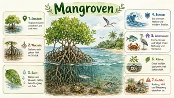 Vorschau - Arbeitsblätter - Arbeitsblätter zum Thema "Mangroven" + Lösung & MP3 + Infografik - Seite 3