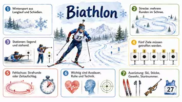 Vorschau - Arbeitsblätter - Arbeitsblätter "Was für Biathlon-Wettkämpfe gibt es?" + Lösung & MP3 + Infografik - Seite 3
